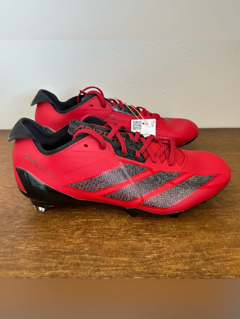 Adidas Adizero Electric II Football Cleats Mens Size 8.5 Red Black JH8744 NEW